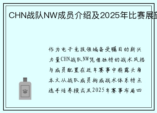 CHN战队NW成员介绍及2025年比赛展望